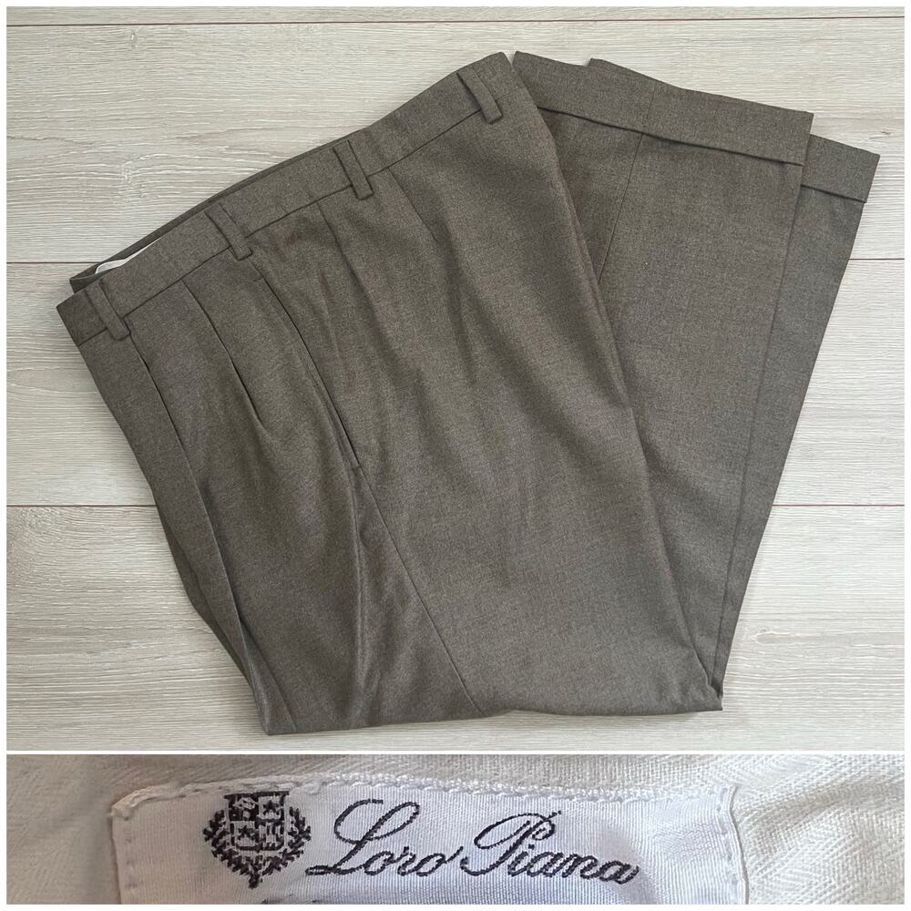 Loro Piana Men’s Dress Pants Pleated Brown Size 38 US JP
